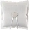 Image de Coussin d'alliances coton avec coeur, Blanc RDF-6921-blanc