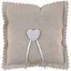 Image de Coussin d'alliances coton avec coeur, naturel RDF-6921-naturel