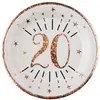 Image de Sachet de 10 Assiettes âge étincelant métal 20 ans Rose Gold RDF-7348-20