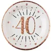 Image de Sachet de 10 Assiettes âge étincelant métal 40 ans Rose Gold RDF-7348-40