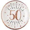 Image de Sachet de 10 Assiettes âge étincelant métal 50 ans Rose Gold RDF-7348-50