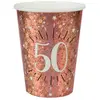 Image de Sachet de 10 Gobelets âge étincelant métal 50 ans Rose Gold RDF-7349-50