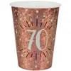 Image de Sachet de 10 Gobelets âge étincelant métal 70 ans Rose Gold RDF-7349-70
