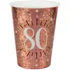 Image de Sachet de 10 Gobelets âge étincelant métal 80 ans Rose Gold RDF-7349-80