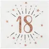 Image de Sachet de 10 Serviettes âge étincelant métal 18 ans Rose Gold RDF-7350-rose