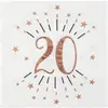 Image de Sachet de 10 Serviettes âge étincelant métal 20 ans Rose Gold RDF-7350-20