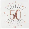 Image de Sachet de 10 Serviettes âge étincelant métal 50 ans Rose Gold RDF-7350-50