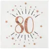 Image de Sachet de 10 Serviettes âge étincelant métal 80 ans Rose Gold RDF-7350-80