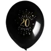 Image de Sachet de 8 ballons âge étincelant NOIR/or, 20 ans CH7355 20