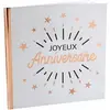 Image de Cordon d'or Joyeux Anniversaire étincelant, Blanc/Rose Gold RDF-6651-blancroseg