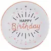 Image de Sachet de 10 Assiettes HAPPY BIRTHDAY Etincelant métal, Rose Gold RDF-7213-blancroseg