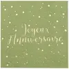 Image de Serviettes en papier x 20 - Joyeux Anniversaire - Sauge 5663-Sauge