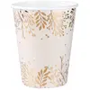Image de Lot de 10 Gobelets Noël Feuilles d'hiver 25cl, ivoire FETE-8612BLANC