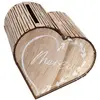 Image de Tirelire Mariage Naturel Coeur en bois 15x24cm RDF-8845