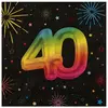 Image de Sachet 12 Serviettes Anniversaire Festicolor papier 33x33cm, 40 ans RDF-9012-40A