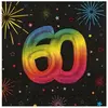 Image de Sachet 12 Serviettes Anniversaire Festicolor papier 33x33cm, 60 ans RDF-9012-60A