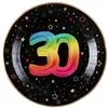 Image de Paquet de 6 Assiettes Anniversaire Festicolor, 30 ans RDF-9013-30A
