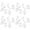 Image de Sachet de 24 Confettis de table MUSIQUE en bois, Blanc DEC467B