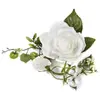 Image de Décor de table EGLANTINE et feuillage Bégonia artificiels 13cm, Blanc FMA3007B