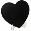 Image de Centre de table Coeur ardoise en bois 18cm noir DEK0010