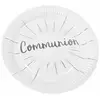 Image de Paquet de 6 Assiettes Communion en carton 23cm, Blanc/Argent JET013AR