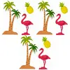 Image de Sachet 9 confettis EXOTIQUES (palmier, flamant, ananas) en bois DEK0087