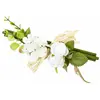 Image de Fagot de Bois avec Rose, Fleurettes et Feuillage 18cm, Blanc FMA3027B