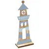 Image de Petit Phare en bois décoré bleu 14cm DEK0092