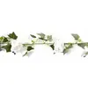 Image de Guirlande de Roses Blanches et feuilles de lierre 1m70 FGU4007B