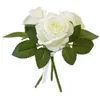 Image de Bouquet de cortège 3 roses 20cm avec ruban, crème FMA3052B