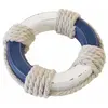Image de Déco Bouée de sauvetage en bois blanc/bleue 11cm DEK0926