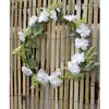 Image de Couronne de Fleurs et feuilles avec ruban dentelle ˜ 25cm FCO0005