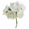 Image de Bouquet de cortège de 6 Roses en mousse 21,5x12cm, Blanc naturel FMA3081B