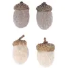 Image de Lot de 12 Glands factices en feutrine 2,5cm, Gris/Beige FETE-76046