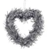 Image de Grand Coeur creux en plumes 35cm à suspendre, Gris FETE-0704-21