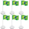 Image de Sachet de 6 marque-places Drapeau brésilien 8cm avec pince C-82012