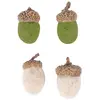 Image de Lot de 12 Glands factices en feutrine 2,5cm, Vert/Beige FETE-75012