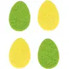 Image de Sachet 12 Confettis 4cm en feutrine forme oeuf, jaune et vert FETE-77072