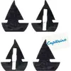 Image de Sachet de 6 marque-places Voilier sur pince, Noir CH-84011