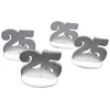 Image de Set de 4 Marque-places Anniversaire 25 ans, argent FETE-20002