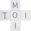 Image de Set de 5 Lettres bois blanchi TOI MOI 5,5cm C 80245