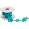 Image de Ruban feutrine Fleur de 2 m x 3.5cm, Turquoise FETE-80250-12