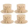 Image de Set de 4 Contenants lin Chapeau 6,5cm C 80301