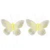 Image de Sachet de 2 Papillons 10cm sur tige, ivoire FETE-80353-19