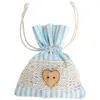 Image de Set de 4 Bourses Rayées, Bleu pastel FETE-80412-35
