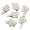 Image de Set de 6 Pinces Coeurs 2,6cm, Rayures Lin FETE-80418