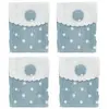 Image de Set de 4 Contenants Sac à Pois avec rabat 8cm, Bleu pastel FETE-80424-35