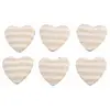 Image de Set de 6 Coeurs rayés Lin 2,6cm à disperser FETE-80450
