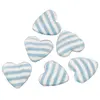 Image de Set de 6 Coeurs avec Rayures 2,6cm à coller, Bleu pastel FETE-80458-35
