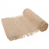 Image de Chemin de table Jute naturel avec franges longues 5m C-1004